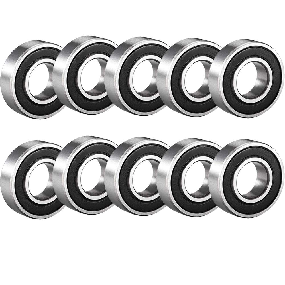 10 Pack Deep Groove Ball Bearing Double Side Rubber Sealed Deep Groove Ball Bearings 15mm x 28mm x 7mm