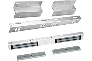 YUANWIN Dual Door Magnetic Lock with Z and L Bracket 600lbs Holding Force Electromagnetic Lock for Double Door Access Control System