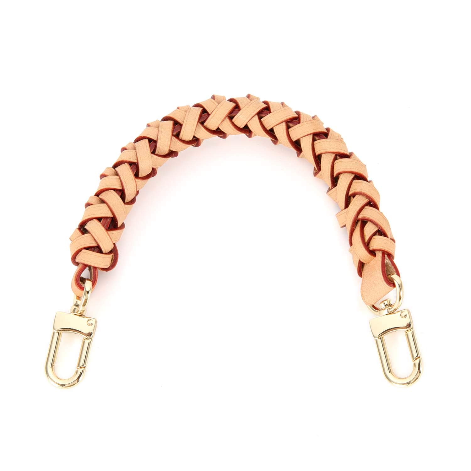 Senral Hand Carry Bag Strap Repacement Short Handle Handmade Vachetta Leather Braided Handle for Neonoe Pochette Bucket Bag Short Top Handle Strap DIY Purse Strap — image 1