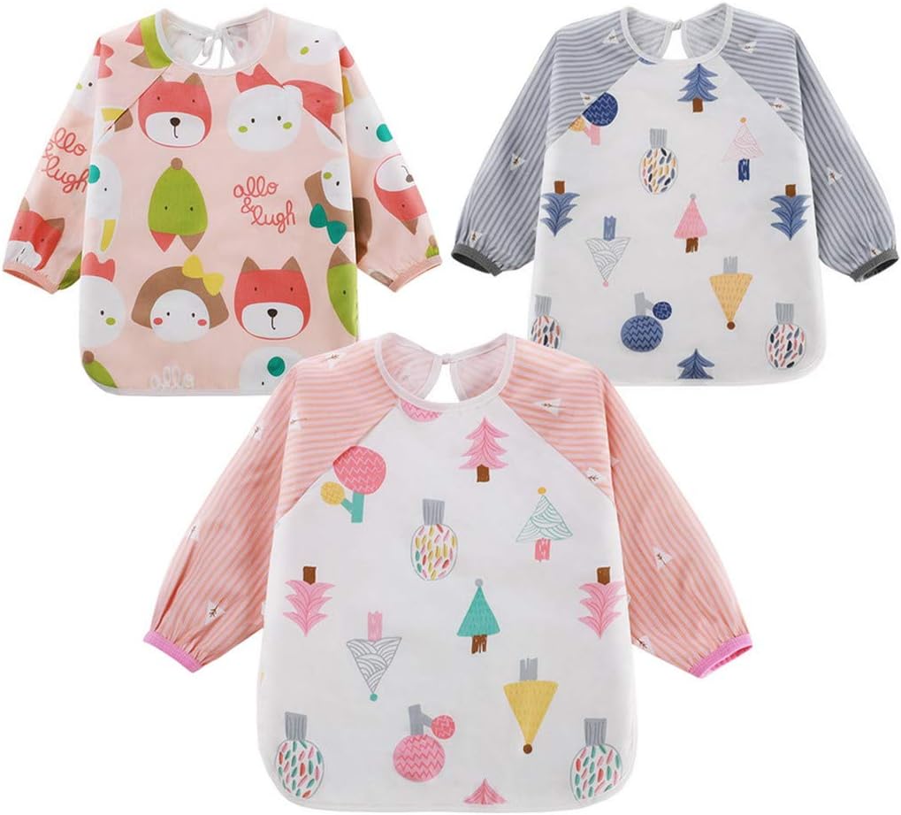 baby feeding bibs with sleeves