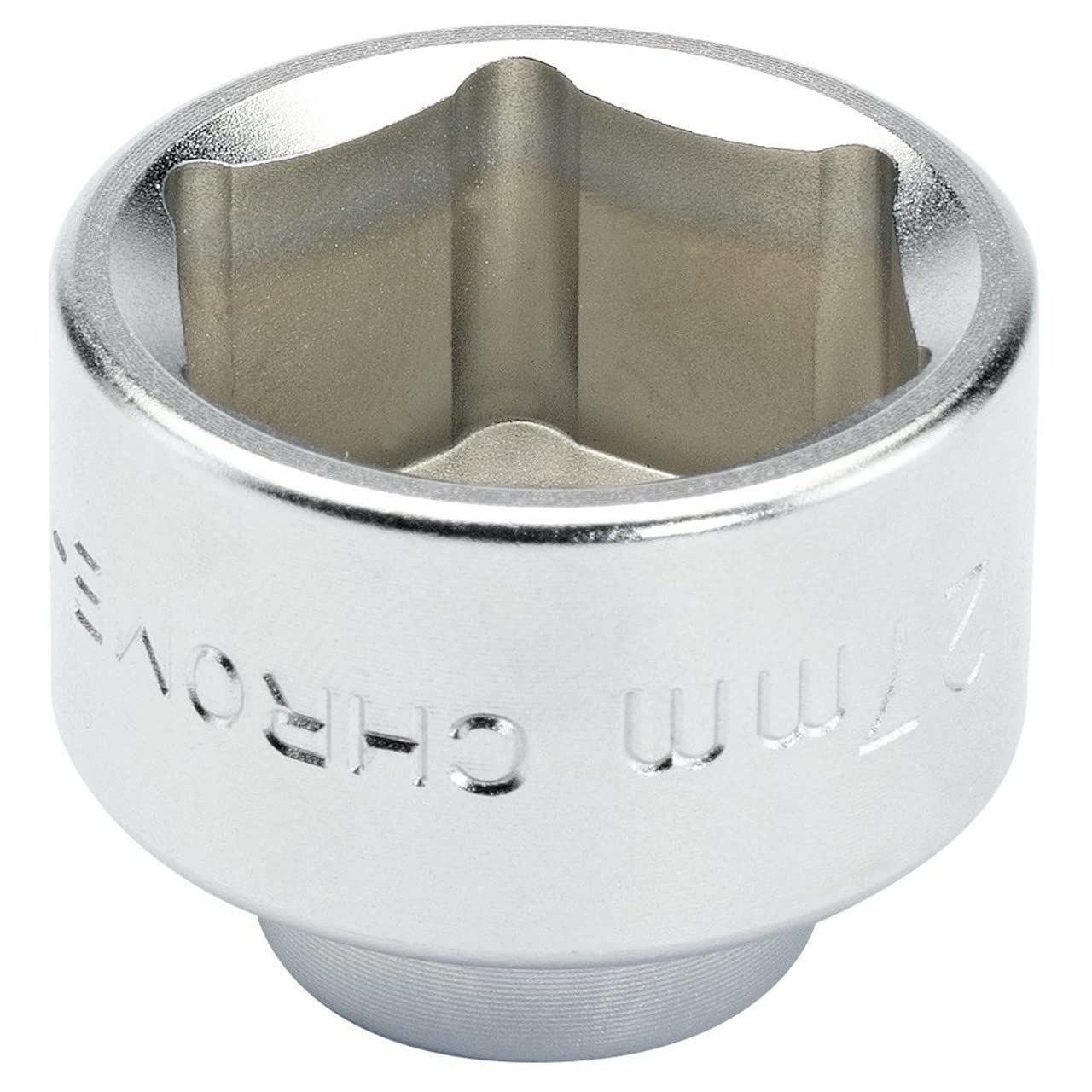 Draper 13425 Expert Oil Filter Cap Socket, 3/8" Square Drive, 27mm, Silver