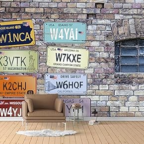Wall Murals for Bedroom Vintage Bar Theme Removable Wallpaper Peel and Stick Wall Stickers - 66x96 inches