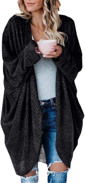 Strickjacke Damen Elegant Gerippt - Langarm Cardigan Mit Open Front
