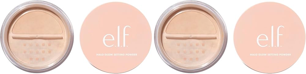 e.l.f Halo Glow Setting Powder Medium 6.8g Pack of 2 Silky Semi-Matte