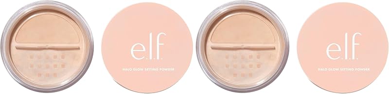 e.l.f Halo Glow Setting Powder Medium 6.8g Pack of 2 Silky Semi-Matte