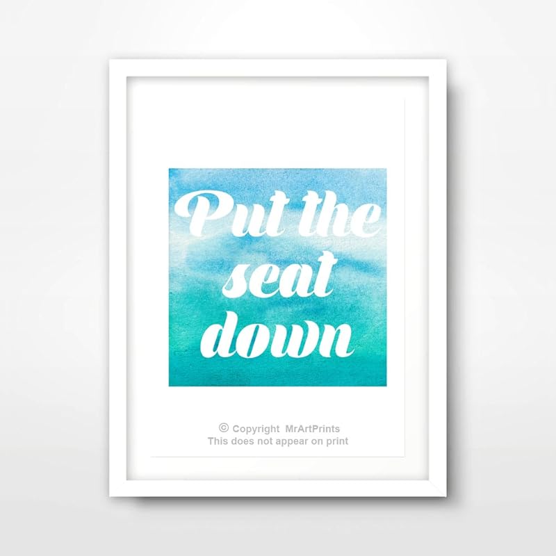 BATHROOM ART PRINT POSTER Put The Seat Down Text Sign Quote Saying Graphic Design