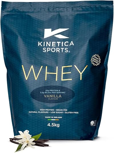 Kinetica Whey Protein Powder Vanilla 4.5 Kg 130 Servings 23g Protein