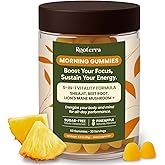 Rooterra Inner Bloom Premium Shilajit Gummies with Lion’s Mane & Cordyceps – Morning Energy & Focus Supplement – Green Coffee & Beet Root – Vegan, Sugar-Free, Pineapple (60 Count)