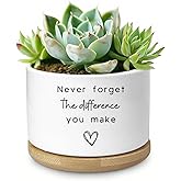 Aryabtya Cute Succulent Planter, Flower Cactus Plant Pot Gifts, Going Away Farewell Thank You Inspirational Employee Appreciation Gifts for Women Men Coworkers Boss Lady Manager (No Plants)