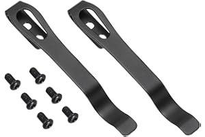 HARFINGTON 2Set Deep Carry Pocket Clip 2.6"(66mm) Length 420 Stainless Steel Blackening Universal Folding Knife Pocket Back C