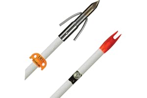 AMS Bowfishing Fiberglass Arrow-White w/Chaos FX Point & AMS EverGlide Safety Slide