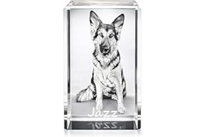 Custom Pet Photo Crystal – 3D Laser Engraved Glass Keepsake – Personalized Dog & Cat Memorial Gift – Cinematic 4K HD Crystal 