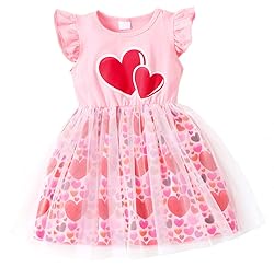 Toddler Girl Heart Tulle Tutu Girl Summer Pink Love