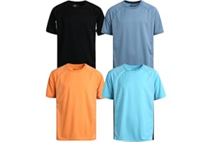 Pro Athlete Boys Athletic Shirts - 4 Pack Boys Dry Fit Shirt Lightweight Performance Tees Kids Dri Fit Shirts (Sizes 5-16)