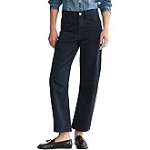 Warp + Weft Women’s BNA Twill Soft Curve Barrel Pants – High-Rise Relaxed Fit
