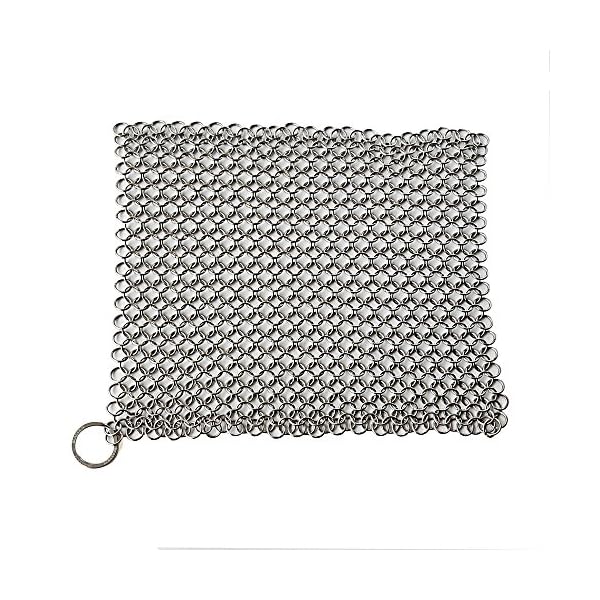 Beasyjoy Cast Iron Cleaner Premium Stainless Steel Chainmail Scrubber