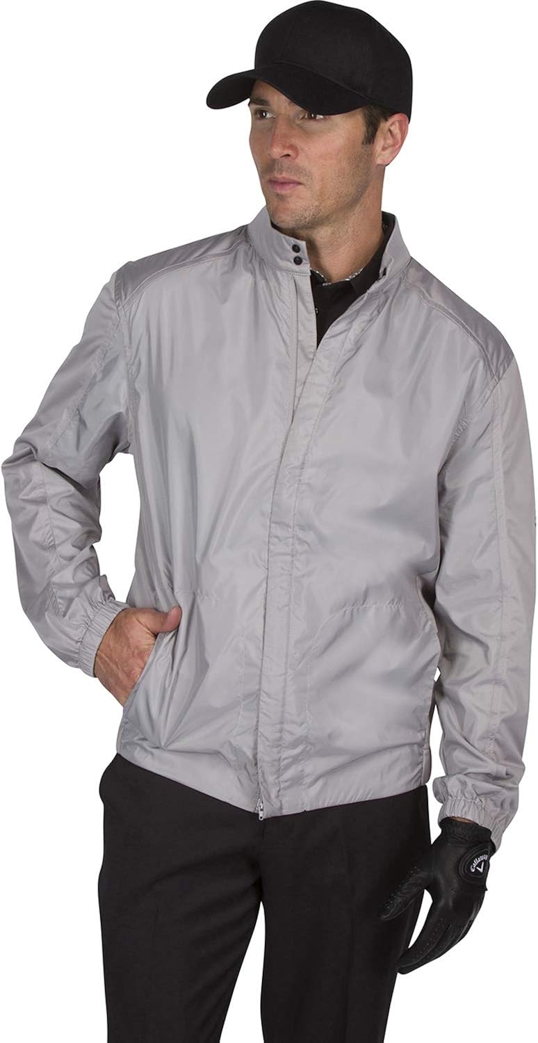Three Sixty Six Full Zip Golf Jacket for Men - Lightweight Mens Rain Coat - Water Resistant Windbreaker: Clothing