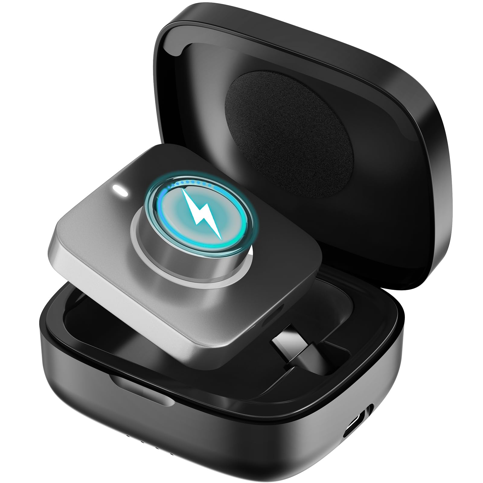 Wireless Charging Case for Oura Ring Gen 4 & 3 Charger, 1000mAh Portable Travel Power Station Fits All-Sized Oura Ring 4 & 3, 30-Day Runtime (Official Charger NOT Included)(Black)
