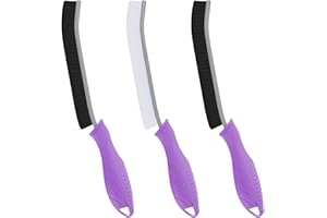 FOOGWEE Hard Bristle Crevice Cleaning Brush - Cleaning Supplies - Grout Cleaning Brushes for Household Use - Crevice Cleaning Tool for Bathroom, Home and Kitchen (3, Purple)