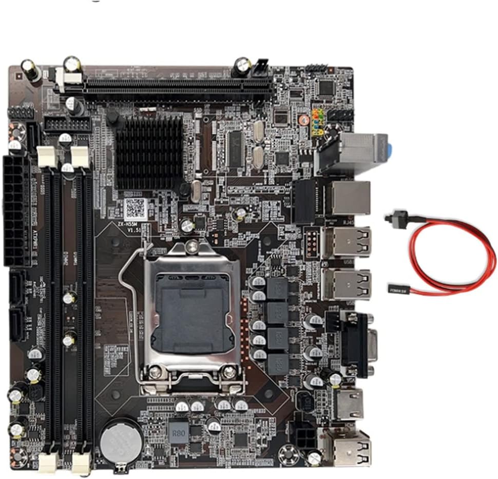 Wresetly H55 Desktop Motherboard LGA1156 DDR3 I3 I5 I7 CPU Support Switch Cable