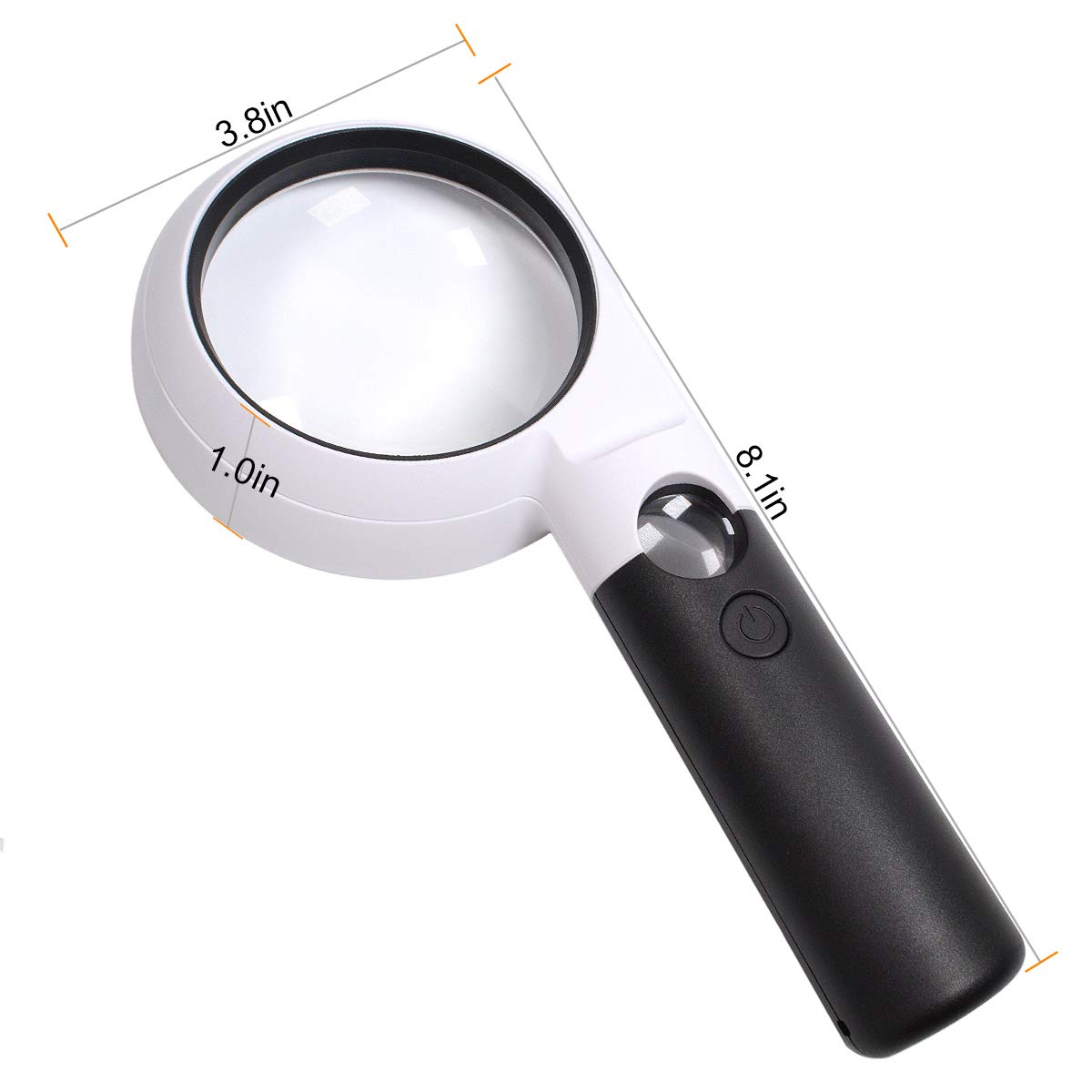 Magnifying Glass with 10 Circular Dimmable Led Lights, 5X 20X Handheld Magnifier for Reading Books, Maps, Jewelry, Coins, Stamps, Watch Repair, Hobbies and Seniors