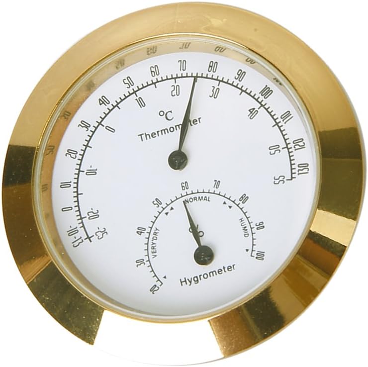 Golden Round Thermometer and Hygrometer for Guitar Violin Case Amazon