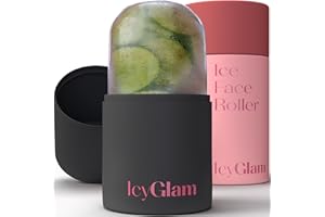 IcyGlam Ice Face Roller, Ice Roller For Face & Eye Puffiness Relief, Contour and Enhance Skin Care & Glow, Ice Facial Roller Mold Cube, Reusable & Leakproof (Matte Black)