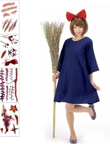 Amazon 魔女の宅急便 キキ風 コスチューム ハロウィン コスチューム ワンピース 魔女の宅急便 衣装 ハロウィン コスチューム アニメ コスプレ 仮装 通販