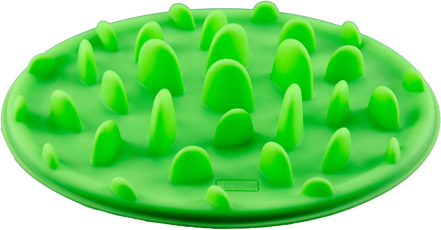 My Lucky Pets Slow Feed Dog Bowl - FDA Approved Bloat Remedy Will Guarantee Slower Feeding time - Great for Cats (Green, Large)