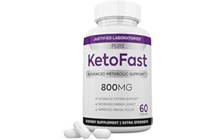 JUSTIFIED LABORATORIES Pure Keto Fast Pills Advanced BHB Ketogenic Supplement Real Exogenous Ketones Ketosis for Men Women 60 Capsules