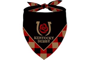 PUDODO Derby Dog Bandana Kentucky Run for The Roses Dog Scarf Adjustable Accessories for Small Medium Dogs Cats Pets