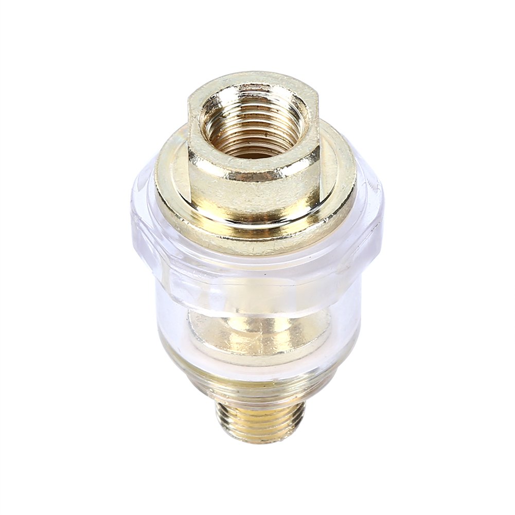 Oiler Lubricator, 1/4 BSP 150MPa Mini Automatic in-Line Oiler Lubricator for Pneumatic Tool & Air Compressor Pipe, Automatic in-line Air Tool Oiler 1/4 Internal Thread + 1/4 External Thread