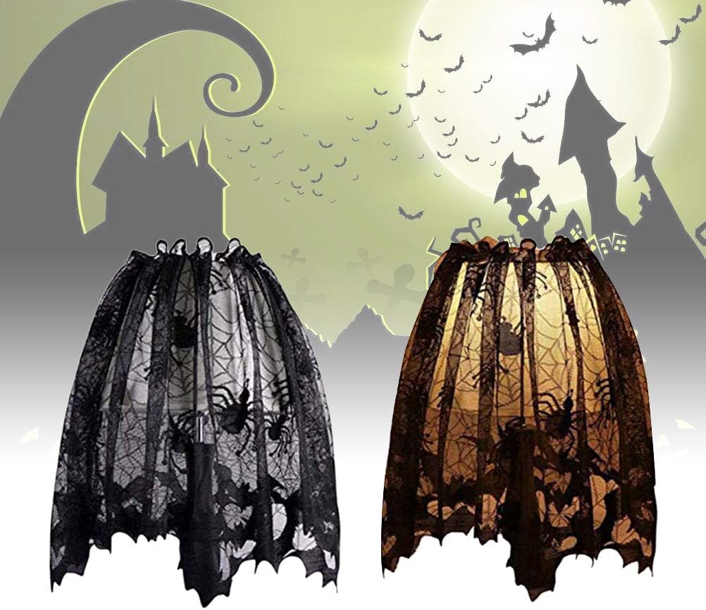 Vosarea 2pcs Halloween Decoration Spider Web Table Lampshade Door Curtain for Party Decor - Image 4