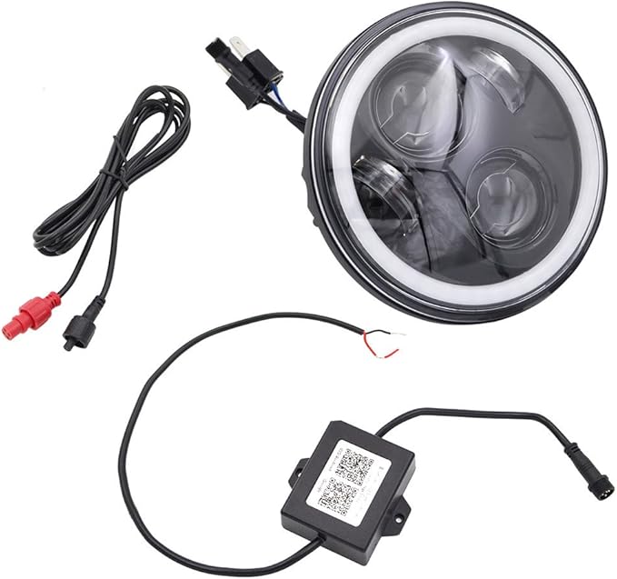 BJ Global 5.75" Round 40W LED headlights RGB MultiColor Halo Ring LED