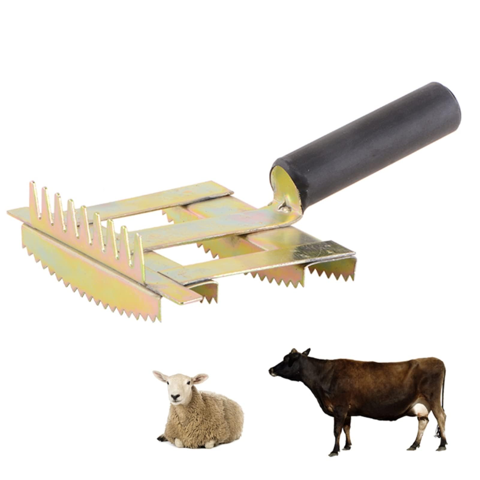 Agatige Livestock Shedding Comb, Cattle Cow Bull Grooming Brush Dematting Combs Antipruritic Harrow Rake Grooming Tool Cattle Hair Rake