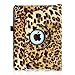 Fintie New iPad 9.7 inch 2017 / iPad Air Case - 360 Degree Rotating Stand Cover with Auto Sleep Wake for Apple New iPad 9.7 inch 2017 Tablet / iPad Air 2013 Model (Not fit iPad Air 2), Leopard Brown