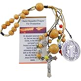 St Benedict Home Protection Door Hanger with Colorful Beads and Saint Card Gift Set