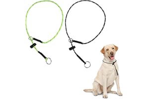 FURSDOLY Prong Collar for Dogs 22'' No Pull Dog Collars 1000LB 5/32" Thin Paracord Reflective Slip Collars with Adjustable Stopper & Sturdy Stainless Stell O-Ring (Black & Neon Green)
