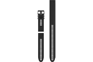 Garmin QuickFit 26mm Watch Band and Optional Extra Long Strap, Black Silicone, (010-12907-00)