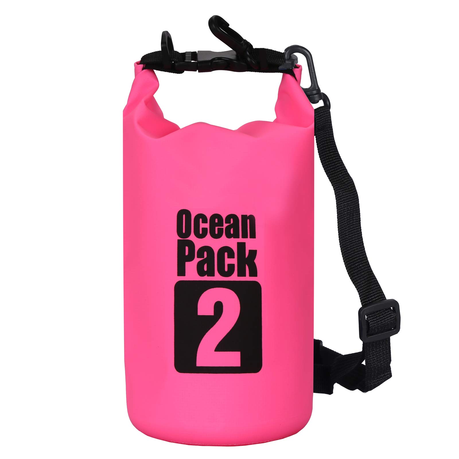2L with Strap Pink 500D Tarpaulin Heavy-Duty PVC Water Proof Dry Bag Sack for Kayaking/Boating/Canoeing/Fishing/Rafting/Swimming/Camping/Snowboarding