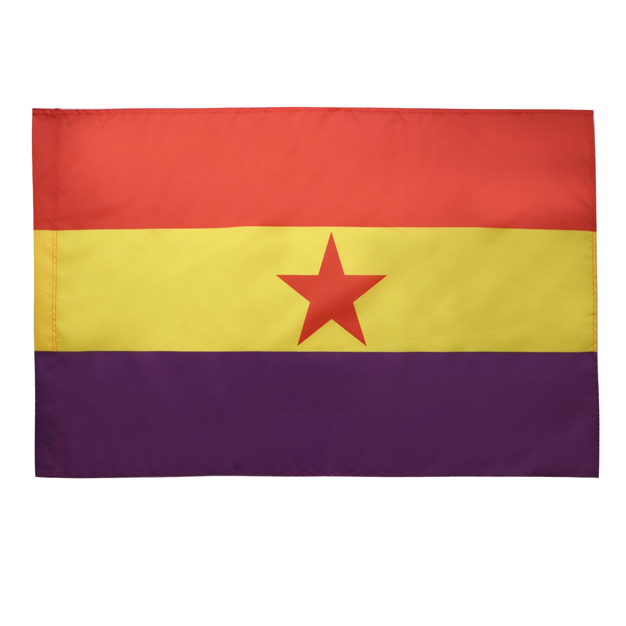 AZ FLAG - Second Spanish Republic Red star Flag - 3x5 Ft - Spain Republican Banner with Sleeve - 100% Polyester - Fade Resistant - Vivid Colors - 3' x 5' Feet - 150x90 Cm