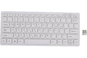 GOWENIC Universal Keyboard, Korean English Bilingual Language Keyboard, Super Slim 2.4GHz Wireless for PC Laptop Tablet, QWER