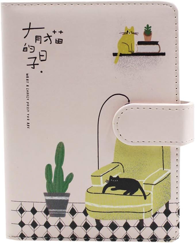 Aimeio Cute Cartoon Cat PU Leather Writing Journal Notebook Yearly Daily Planner with Magnetic Clasp, Pen Loop, Bookmark,4.3x5.9inch,192 Pages