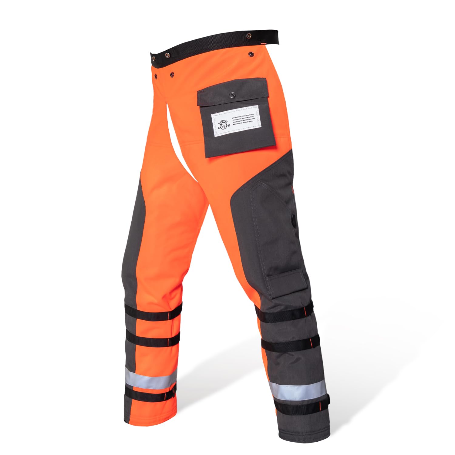 Photo 1 of Technical Wrap Chainsaw Chaps by UL Class A 8 Layers Chainsaw Pants Apron Style Orange Black