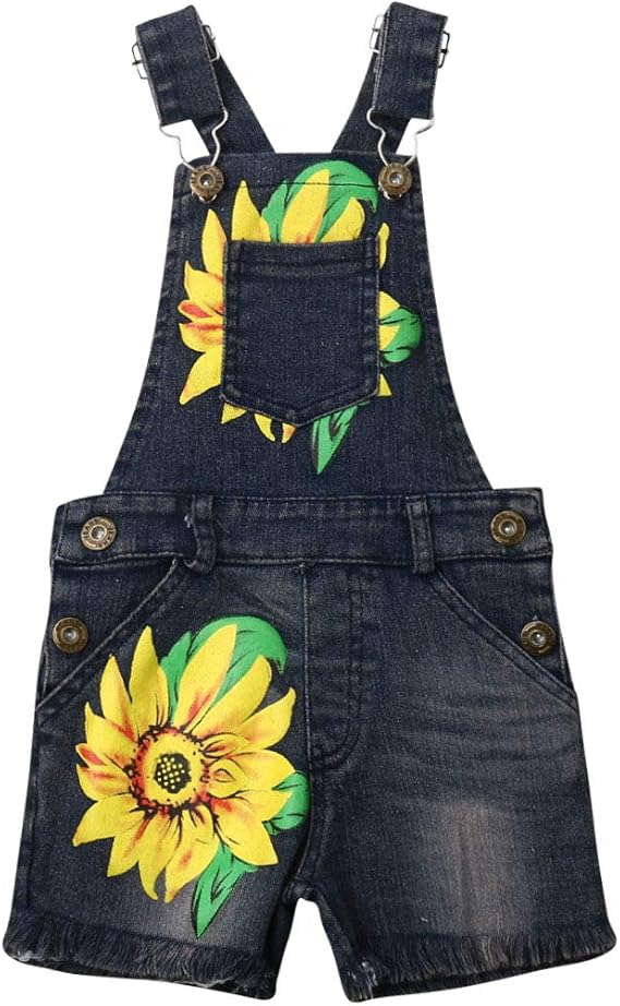 sunflower overalls for baby girl