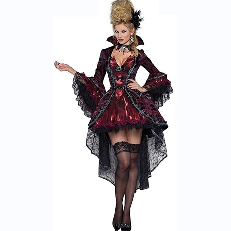 Olydmsky karnevalskostüme Damen Halloween Cosplay Kostüm Vampir Hexe Königin Maxi Dress Uniform Prom