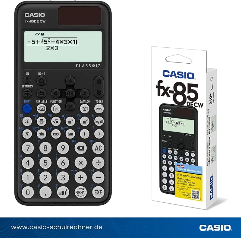 FX-85DE CW ClassWiz Schulrechner, natürliches Display, 310 Funktionen
