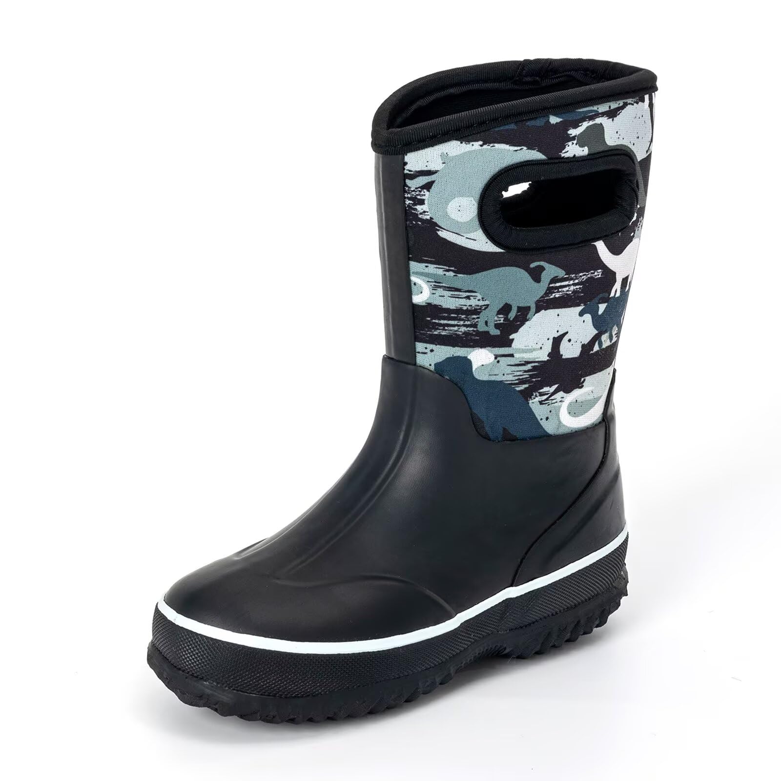 Photo 1 of FUNCOO PLUS Kids Waterproof Neoprene Rain Boots Girls Boys Outdoor Mud Boots Children Insulated Rubber Snow Boots
