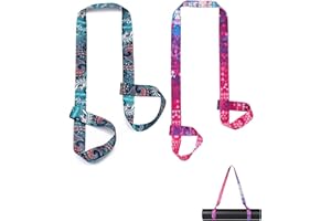 2 Pack Adjustable Yoga Mat Strap Durable Elastic Cotton Non Slip Shoulder Padded Carrier Multipurpose for Yoga Pilates Fitnes