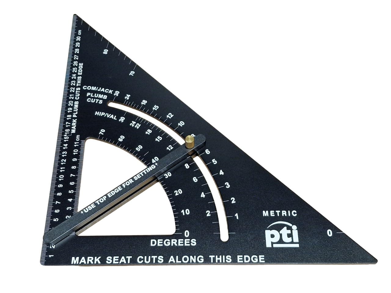 PTI Adjustable Roofing Square 12 Inch, 12" Aluminium Alloy Rafter Square, Metric & Imperial Carpenter Square Set, Precision Speed Square Carpenter Pencils Woodworking Tool Set